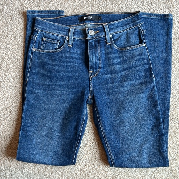 Hudson Jeans blue navy Nico midrise super skinny ankle jeans size 25 zip up mid - Picture 4 of 8